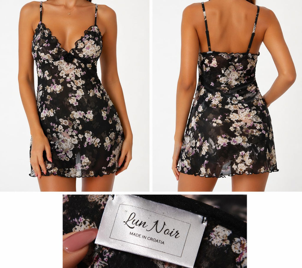 LunNoir elegantna satenska spavaćica