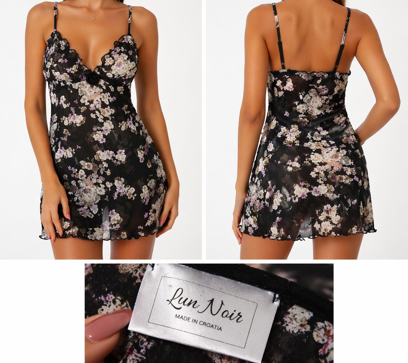 LunNoir elegantna satenska spavaćica